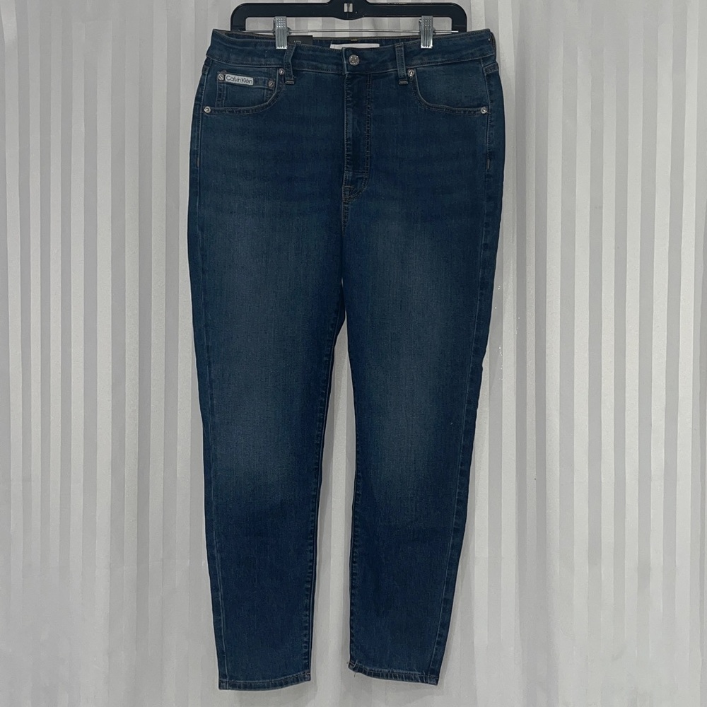 Calvin Klein Storm Blue High Rise Skinny Ankle Jeans